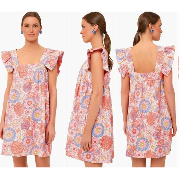 Tuckernuck x Cameran Eubanks Wimberly Folly Floral Hazel Flutter Sleeve Dress XL - Picture 4 of 14